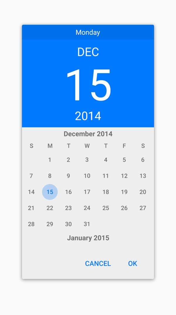 简洁的手机APP日历界面UI设计