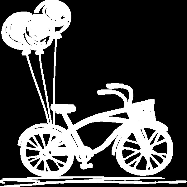 白色自行车剪影免抠png透明图层素材