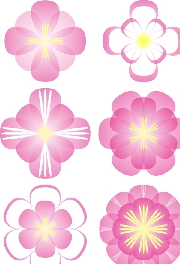 粉色卡通桃花春天春季春色花朵