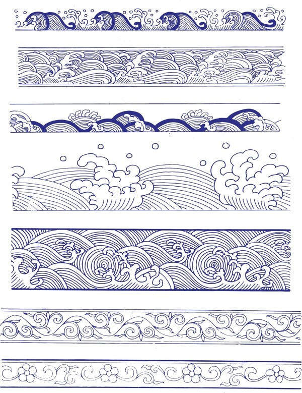 青花瓷纹样水纹图片