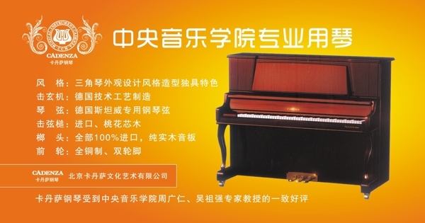 卡丹萨钢琴宣传单图片