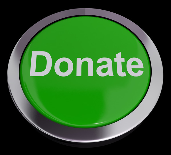 捐赠按钮在绿色显示的慈善筹款