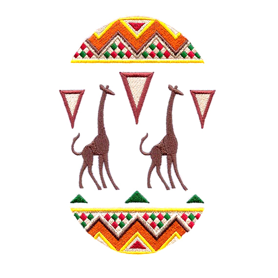 绣花动物长颈鹿风格非洲免费素材