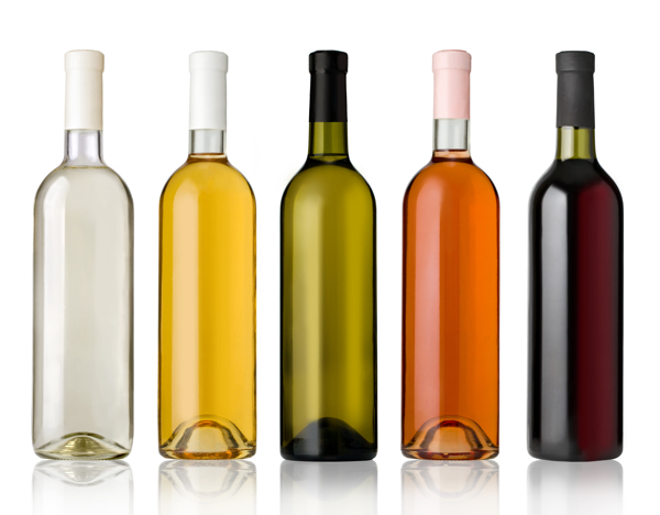 彩色葡萄酒瓶图片