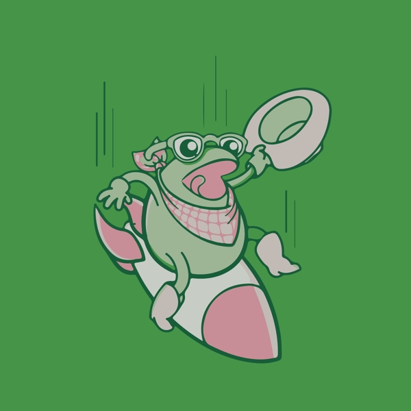 印花矢量图动物青蛙导弹男装免费素材