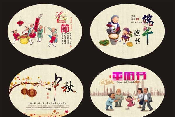 中国传统节日展板