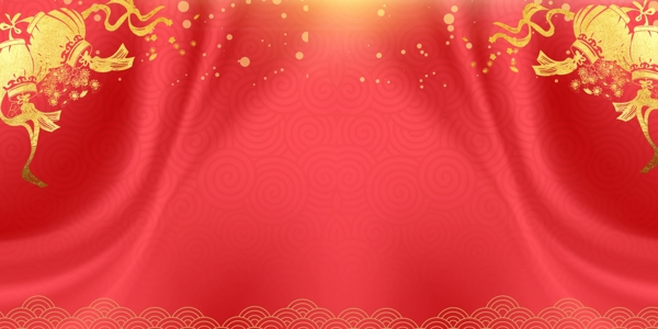 红色喜庆新春拜年背景设计