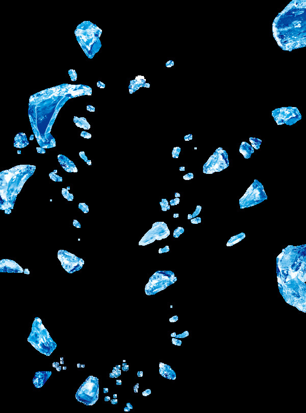 手绘蓝色钻石元素
