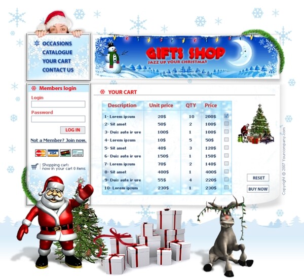 圣诞节礼品商店网页模板