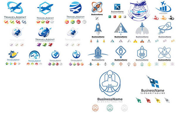 飞机旅行社LOGO矢量图片