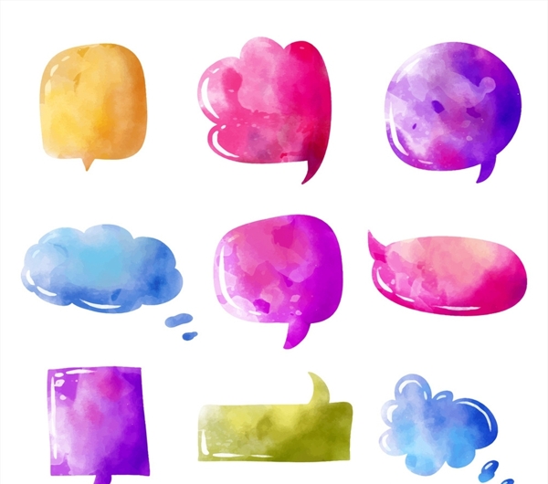水彩绘语言气泡图片