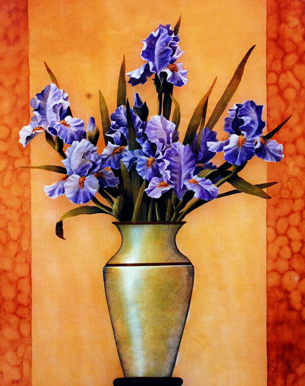 花瓶里的紫色花