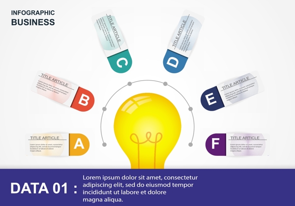 创意灯泡数据图表