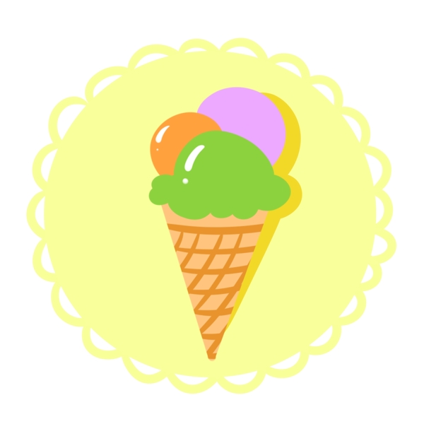 卡通冰淇淋图标装饰
