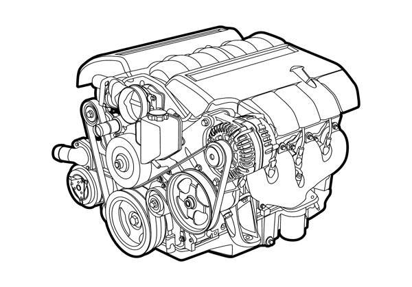 汽车引擎发动机图片