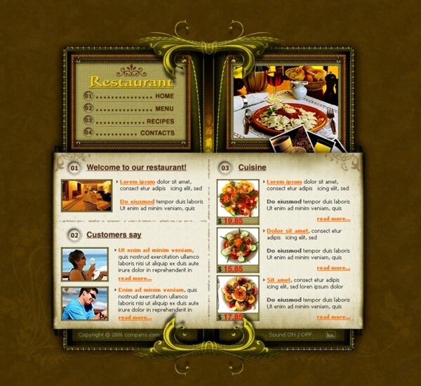 美食餐厅网页模版古典欧洲古典欧洲风情西餐厅宾馆图片