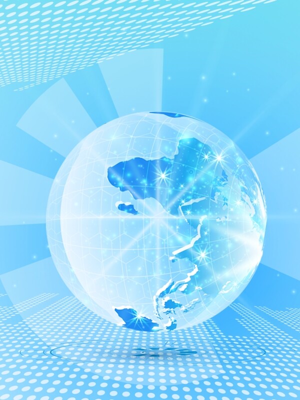 蓝色淡雅科技商务技术球体背景图