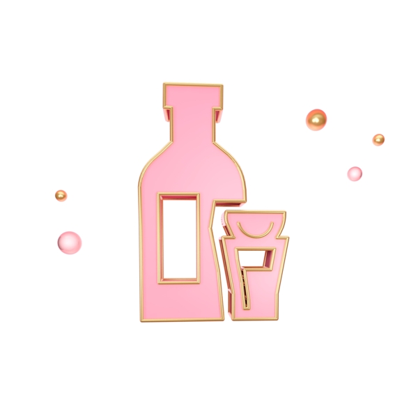 粉色杯子瓶子