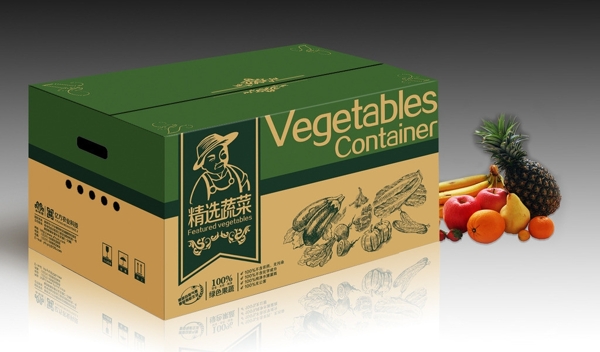 蔬菜包装箱展开图图片
