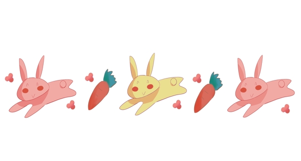 兔子萝卜分割线插画
