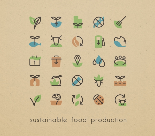 环保食物图标素材