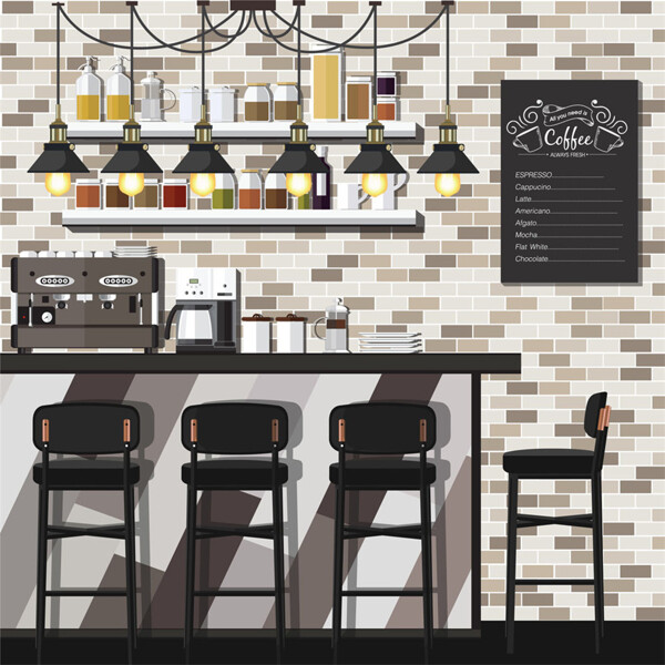 暗色咖啡厅设计图片