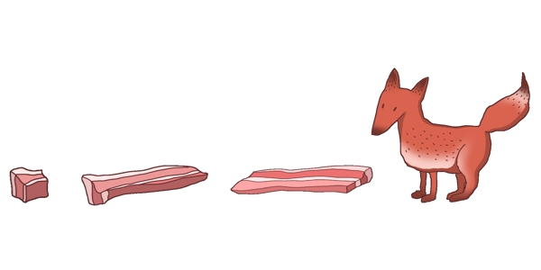 红色的狐狸分割线插画
