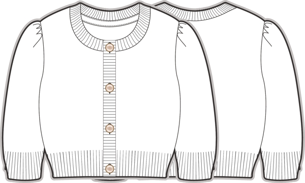 贸毛衣外套女宝宝服装设计线稿矢量素材