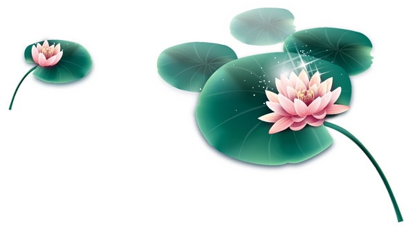 矢量中国风水墨荷花莲花装饰图案设计元素