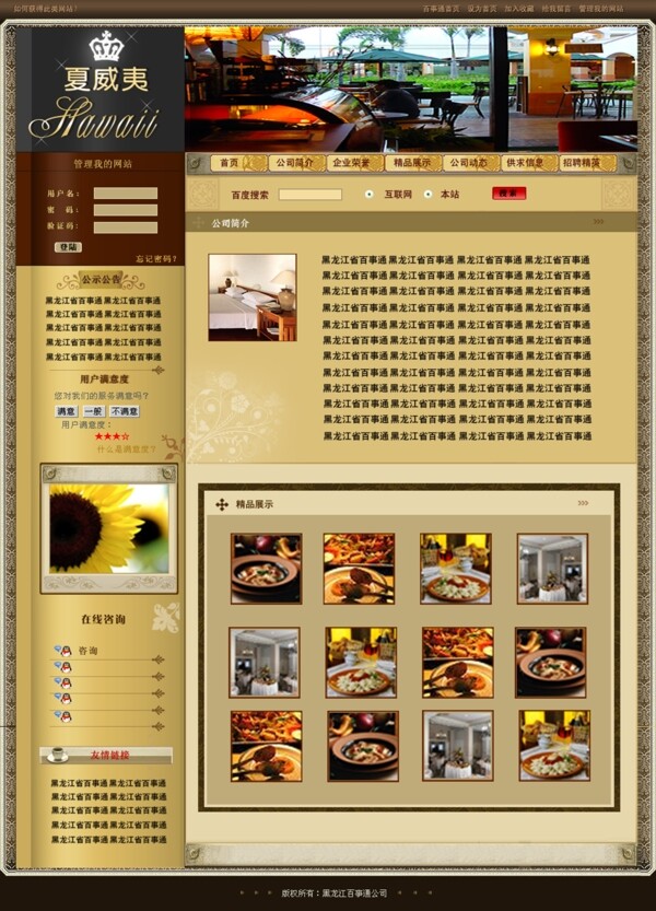 网页设计夏威夷大酒店图片