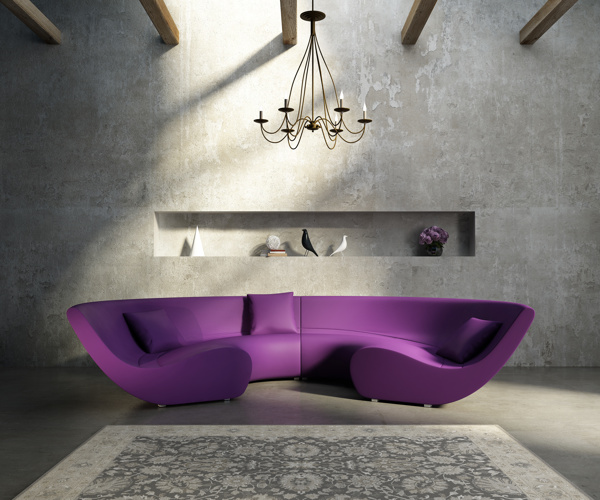 创意时尚的紫色沙发