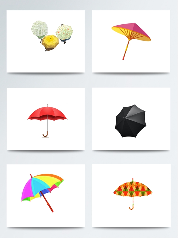 简约卡通风手绘雨伞