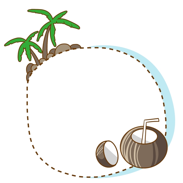 手绘棕榈树对话框插画