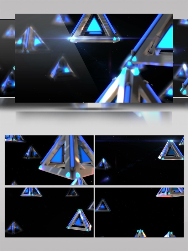 蓝光动感三角高清视频素材