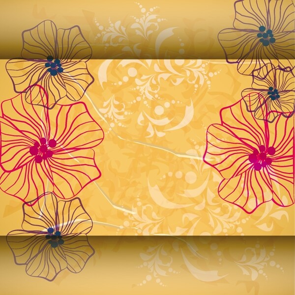 花卉纹样折叠背景