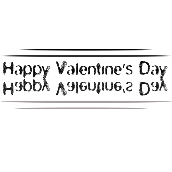 创意艺术字HappyValentineDay商用字