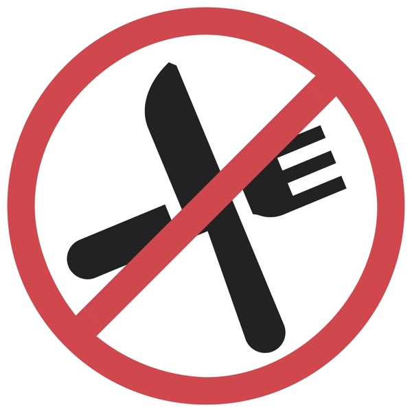 刀叉禁止饮食插画