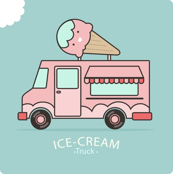 卡通冰淇淋食品车设计