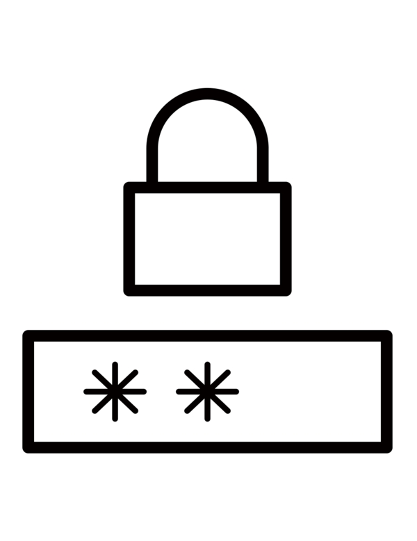 锁密码锁黑色线描图标