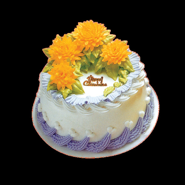 黄色花朵蛋糕素材