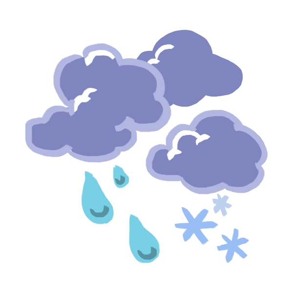 雨夹雪天气的插画