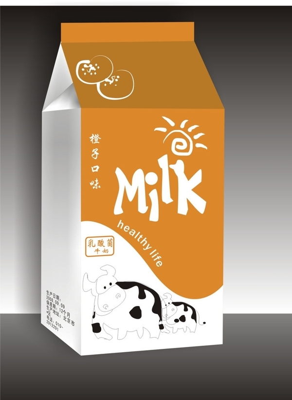 牛奶盒子包装效果图图片
