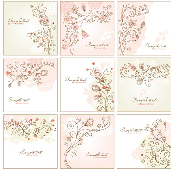小清新花卉卡片插页设计