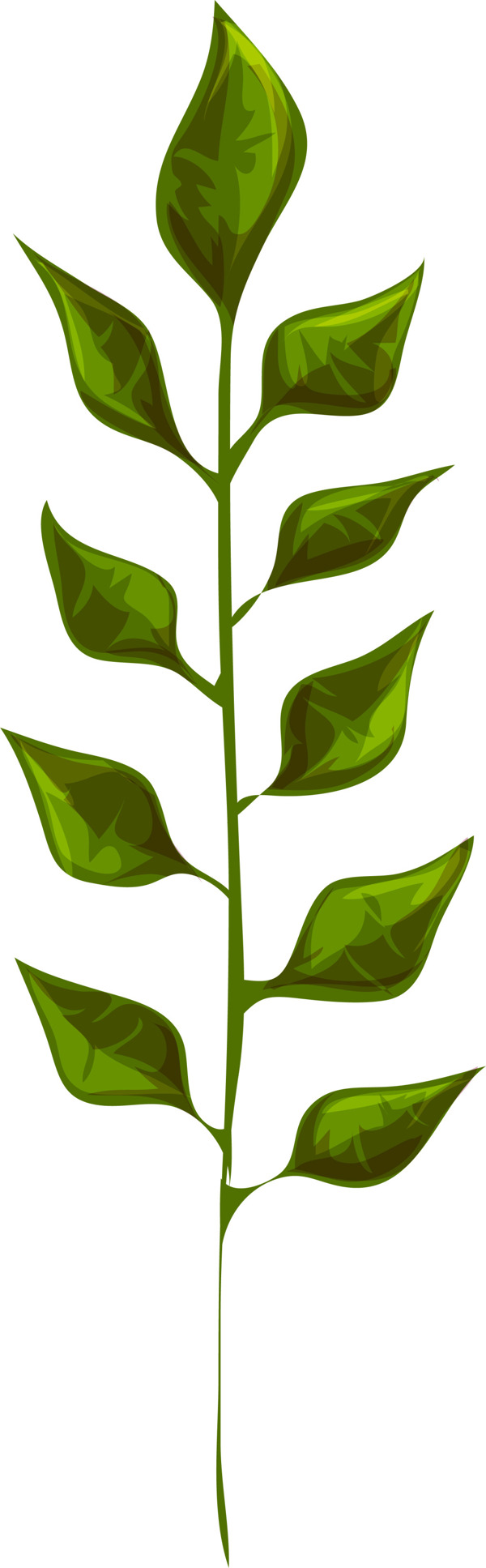 绿色叶子卡通植物矢量素材