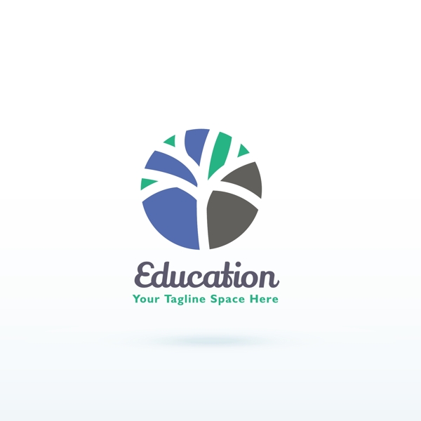 教育标志在线扁平化logo模板