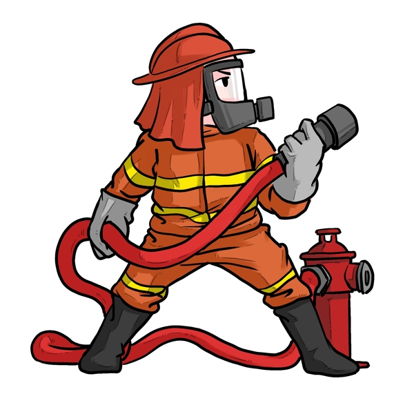 消防安全手绘插画