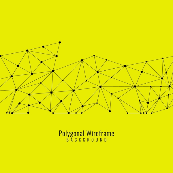 黄色抽象背景线条和圆点技术主题