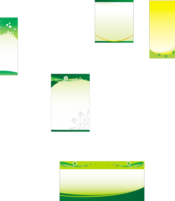 8款绿色花纹展板绿色展板底图展板背景