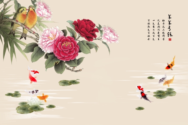 中国花卉背景元素