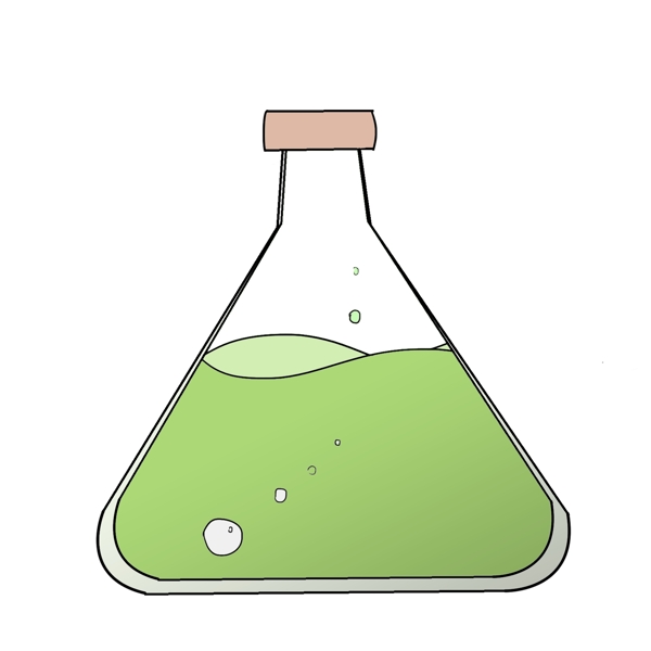 化学瓶子卡通插画